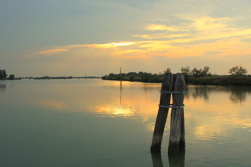 Sonnenuntergang über der Lagune Venedigs