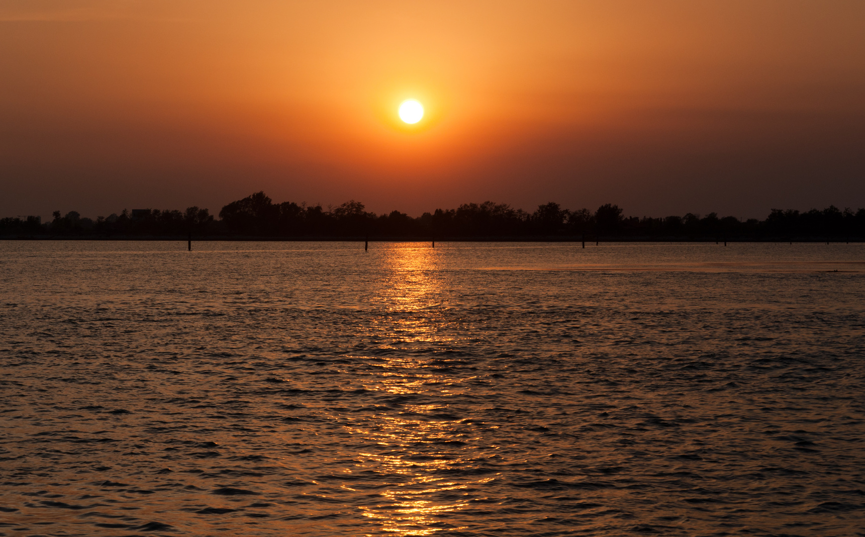 Sonnenuntergang über der Lagune von Venedig