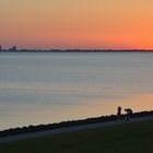 Sonnenuntergang über der Meldorfer Bucht und Büsum