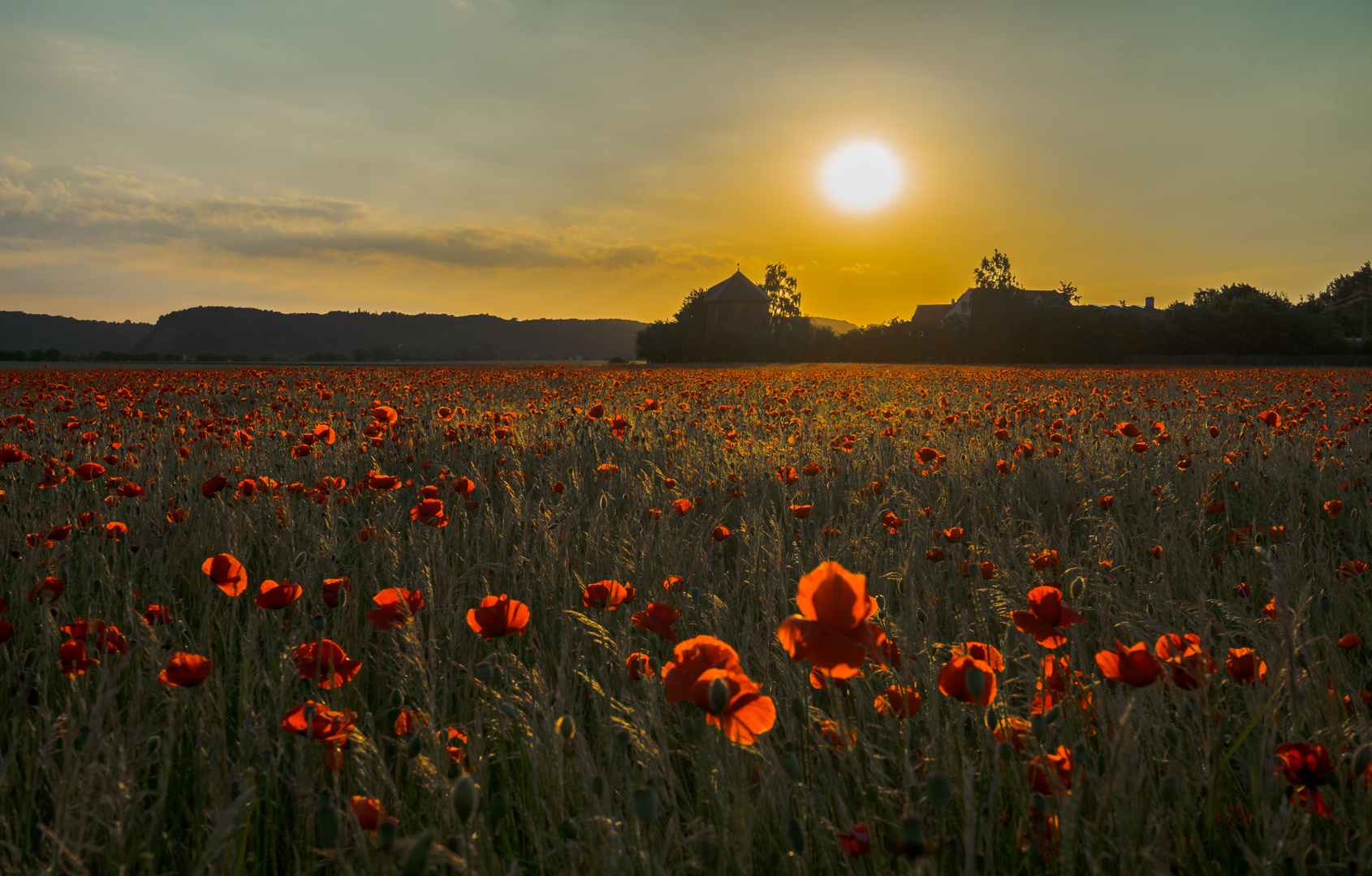 Sonnenuntergang über der Mühle