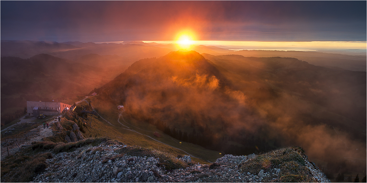 Sonnenuntergang über der Nagelfluhkette