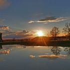 Sonnenuntergang über der Neuen Landschaft Ronneburg (BUGA 2007)