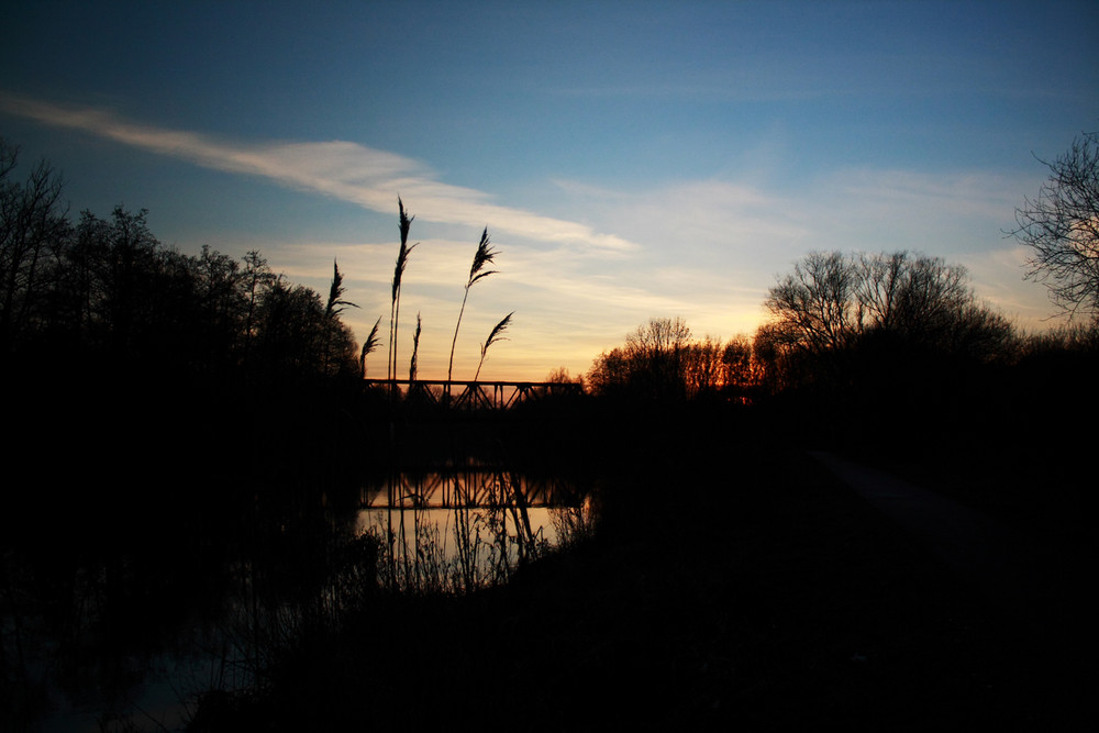 Sonnenuntergang über der Oste