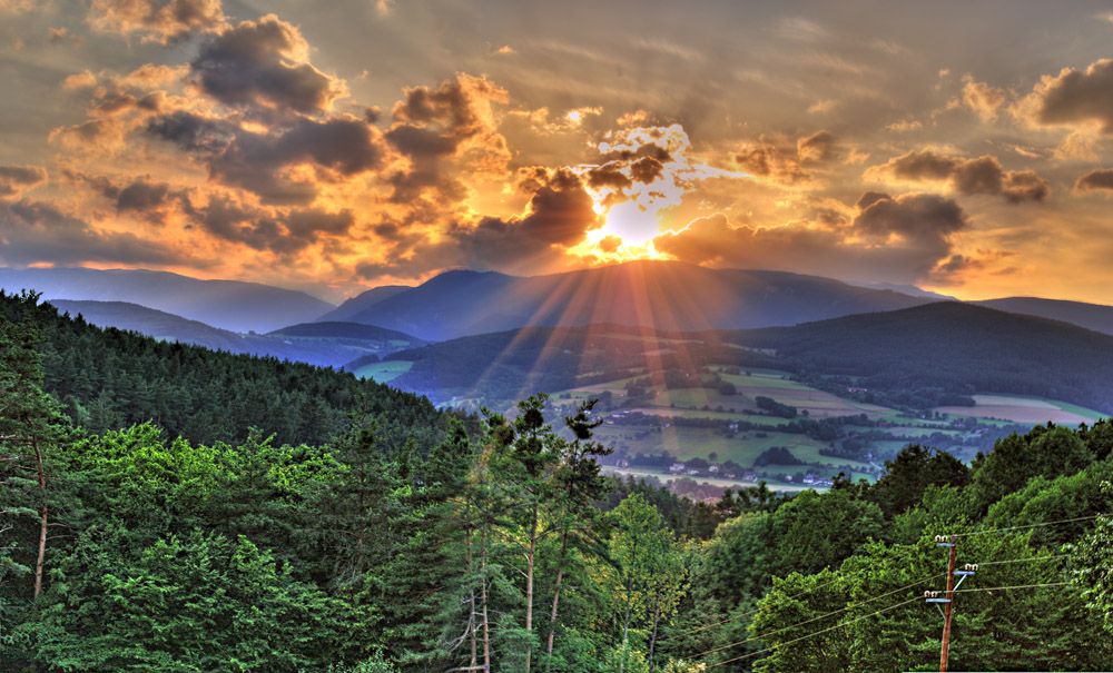 Sonnenuntergang über der Rax