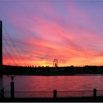 Sonnenuntergang über der Rheinkniebrücke