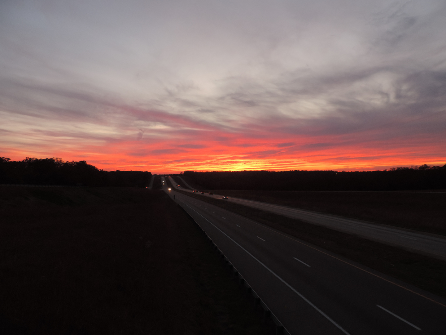 Sonnenuntergang über der Route 66 