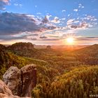 Sonnenuntergang über der Sächsischen Schweiz