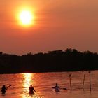 Sonnenuntergang über der Spree in Köpenick gestern Abend.