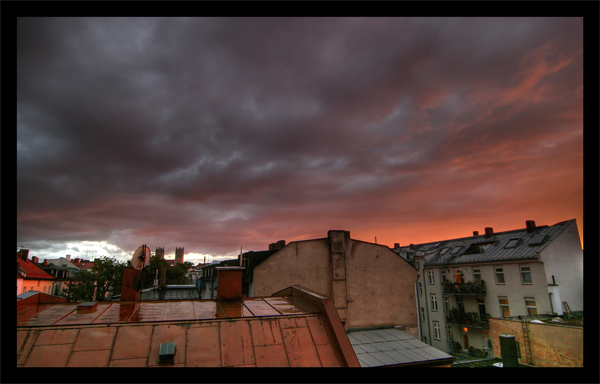 Sonnenuntergang über der Stadt