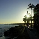 Sonnenuntergang über der Strandpromenade