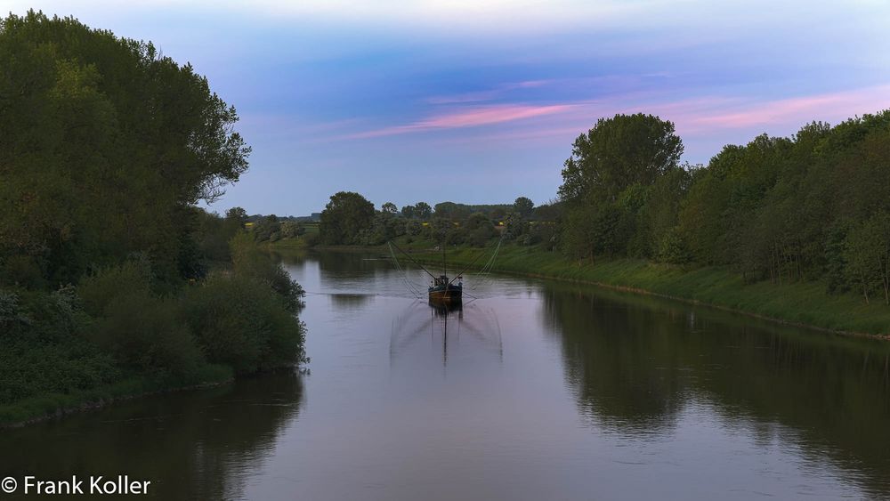 Sonnenuntergang über der Weser