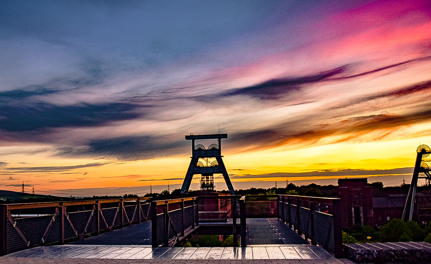 Sonnenuntergang über der Zeche Ewald in Herten 