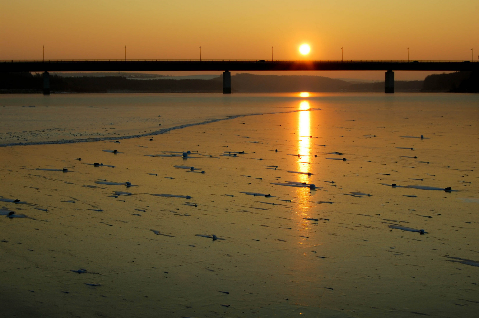 Sonnenuntergang über der Zeulenrodaer Talsperre