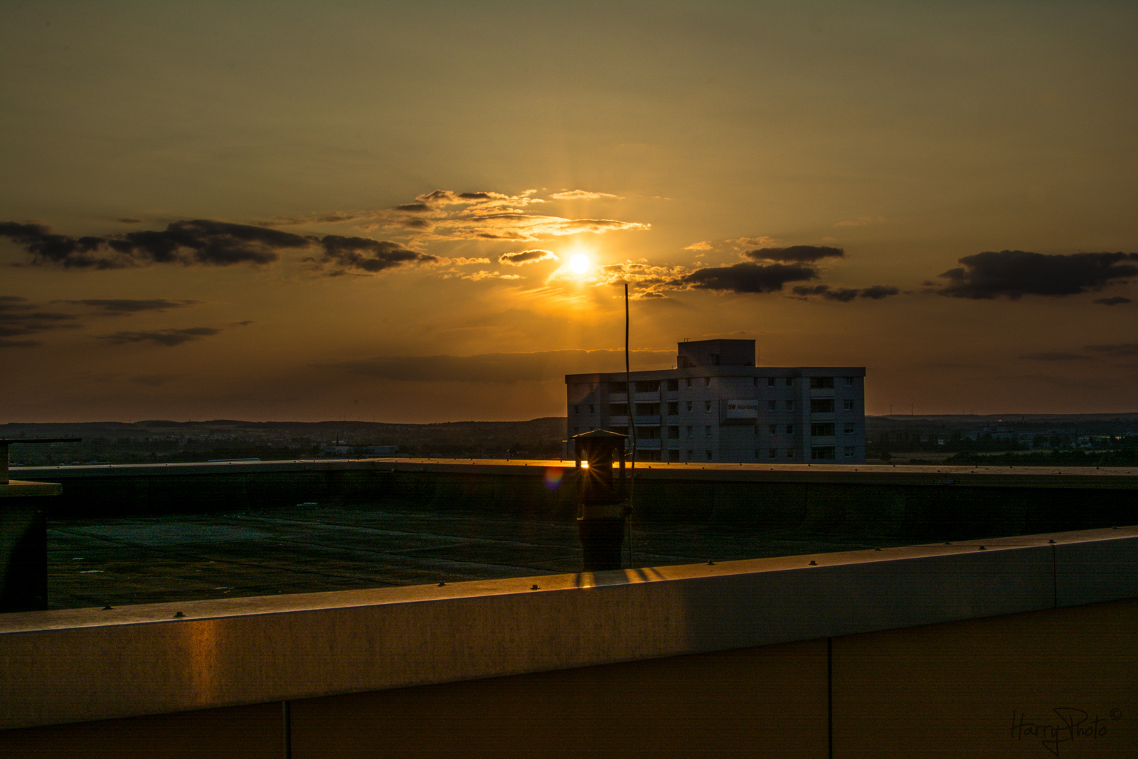 Sonnenuntergang über die Dächer