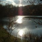 Sonnenuntergang über einem idyllischen See