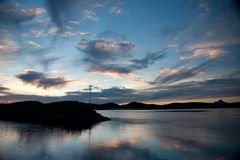 Sonnenuntergang über Fjord