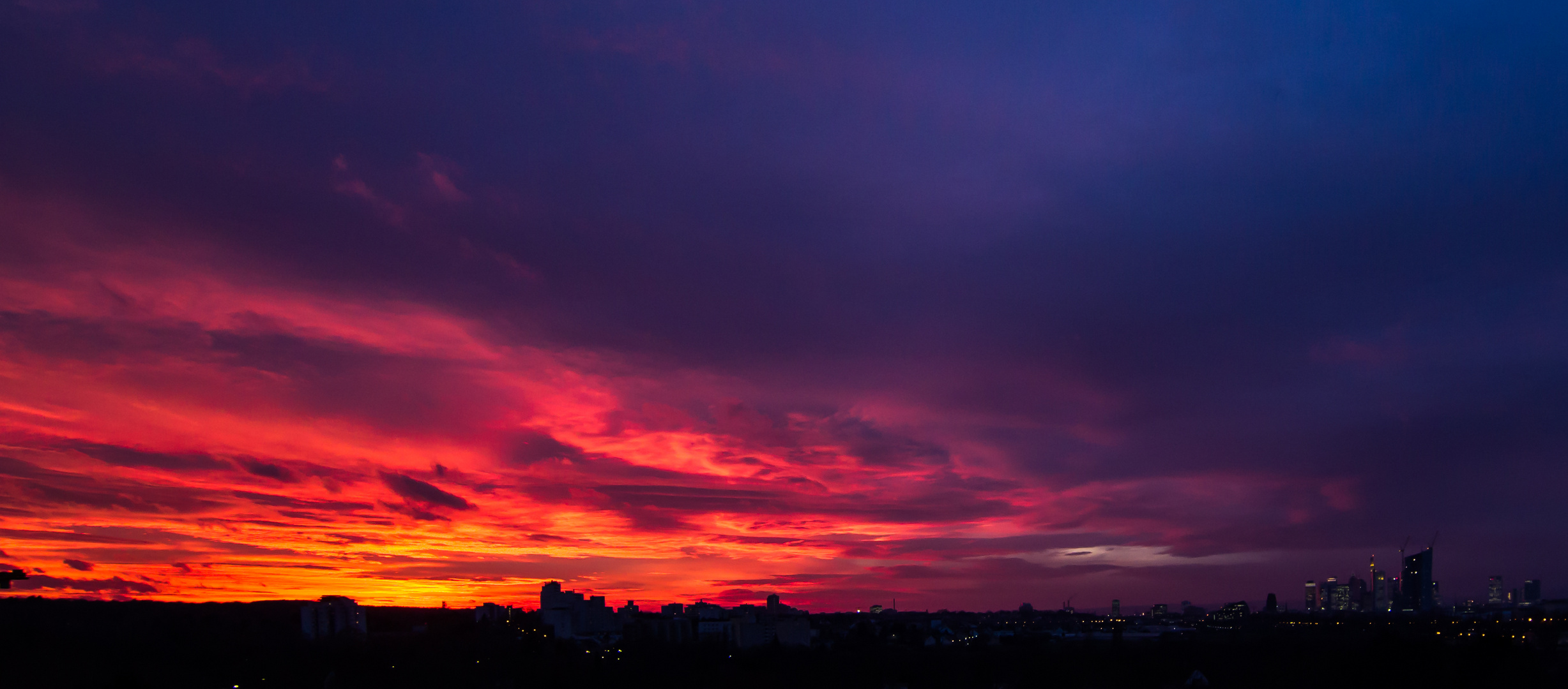 Sonnenuntergang über Frankfurt 05.12.2013