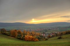 Sonnenuntergang über Freden (Leinetal)