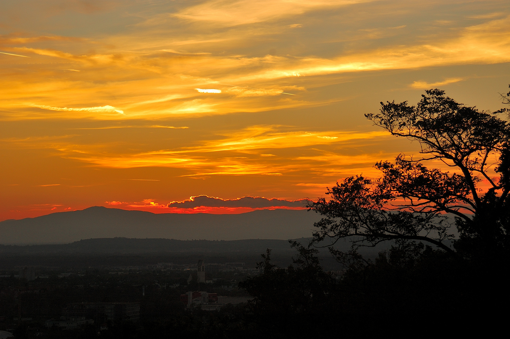 Sonnenuntergang über Freiburg