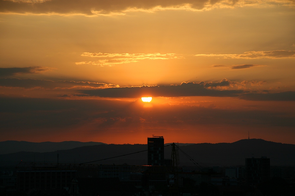 Sonnenuntergang über Freiburg