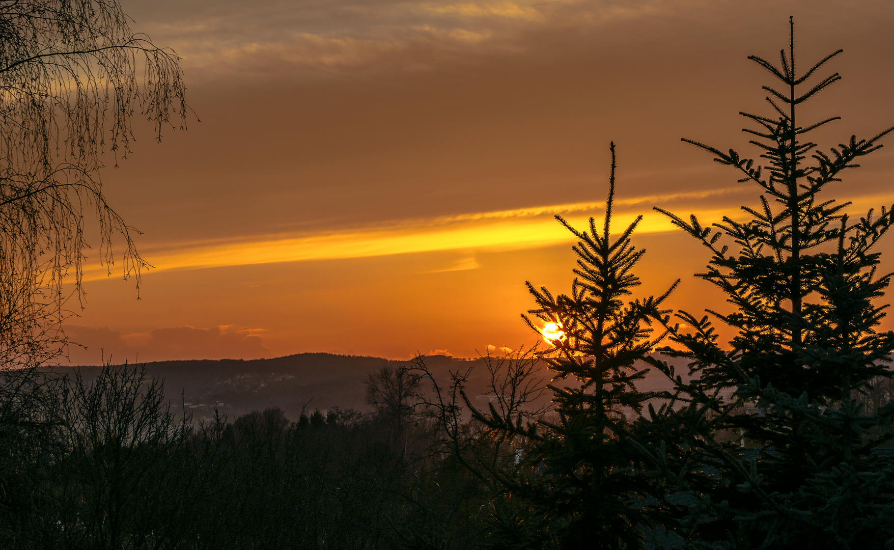 Sonnenuntergang über Freital