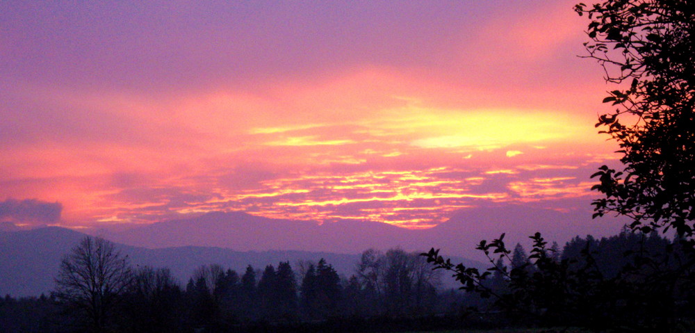 Sonnenuntergang über Glentleiten