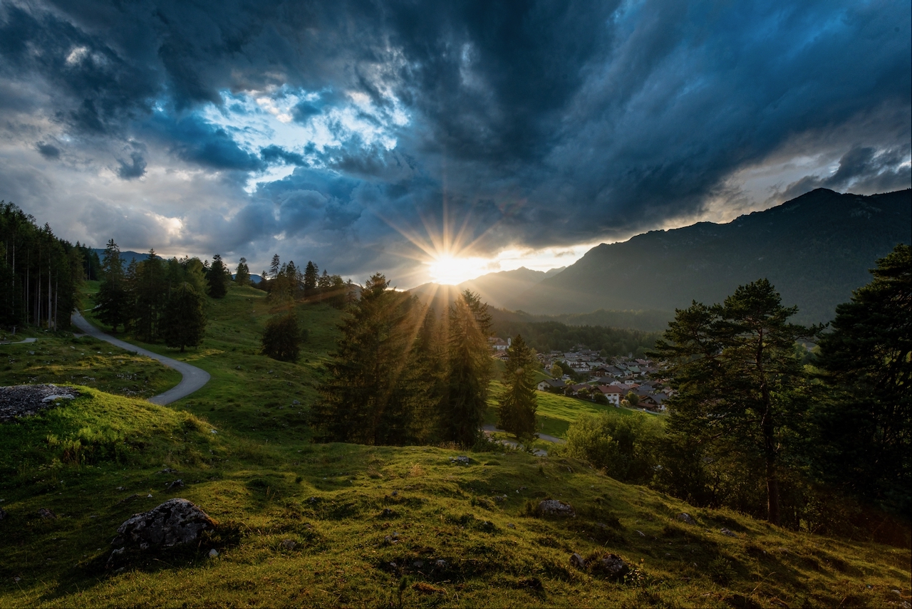 Sonnenuntergang über Grainau