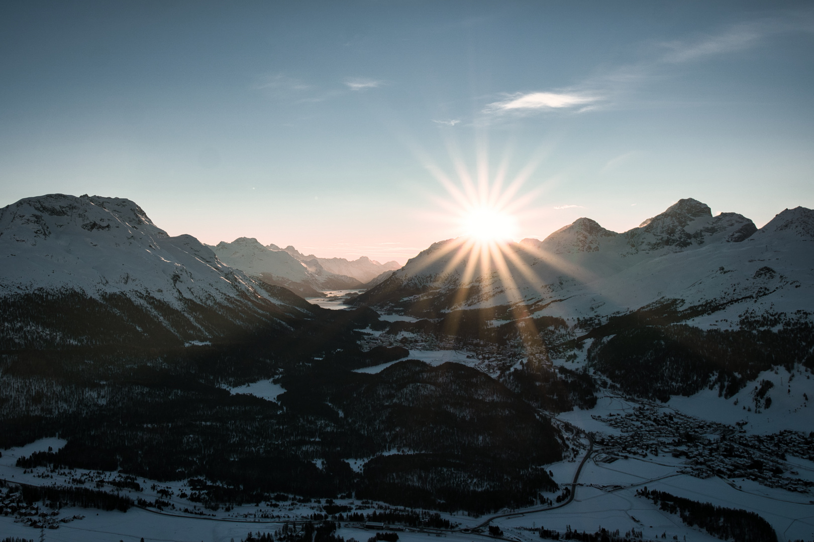 Sonnenuntergang über Graubünden