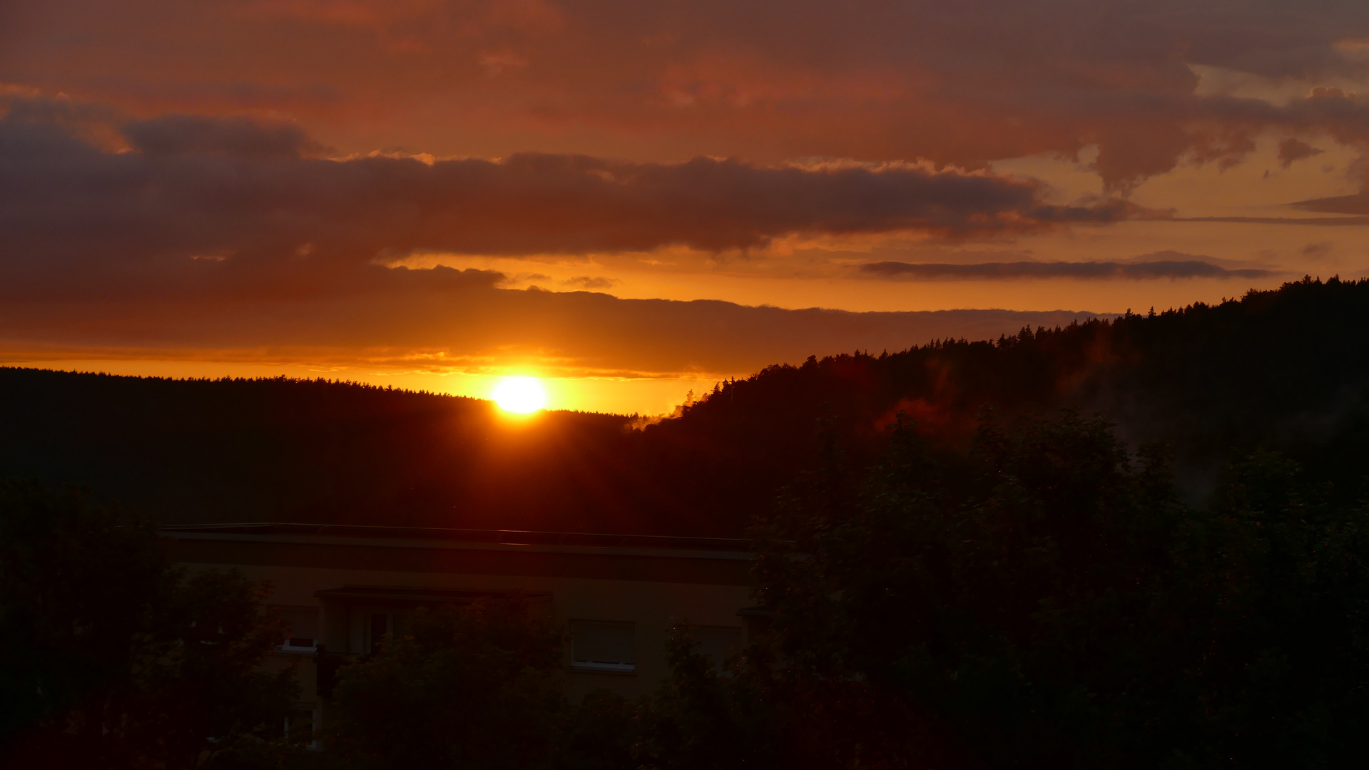 Sonnenuntergang über Greiz