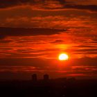 Sonnenuntergang über Halle-Neustadt