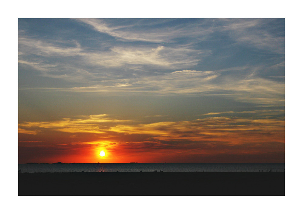 Sonnenuntergang über Hallig Hooge 2