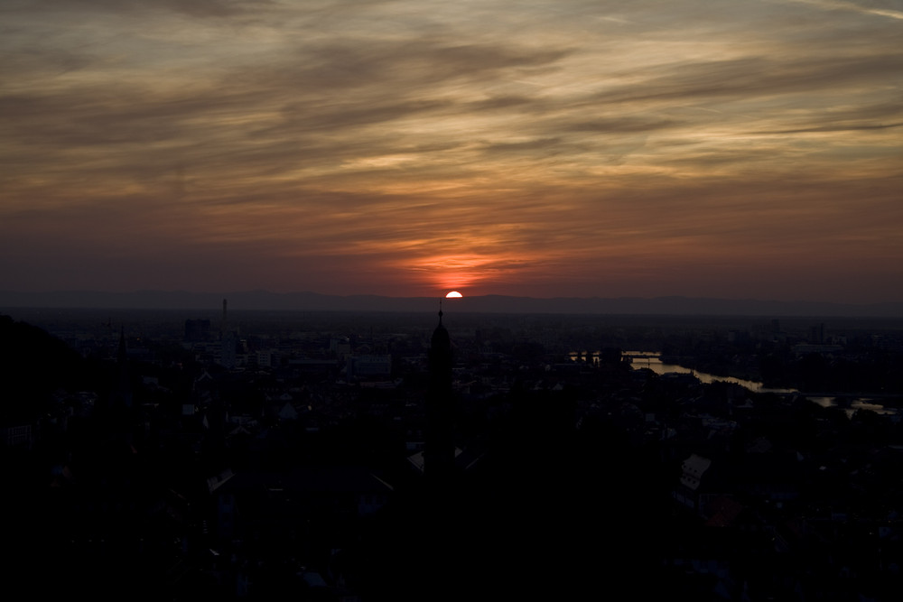 Sonnenuntergang über Heidelberg