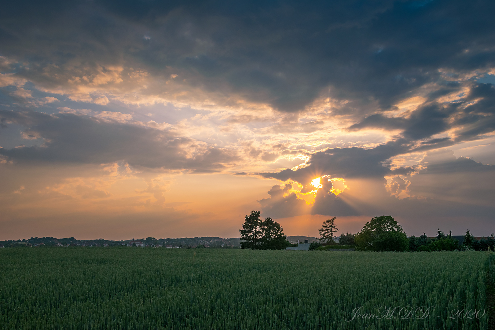 Sonnenuntergang über Hellerau (Dresden)