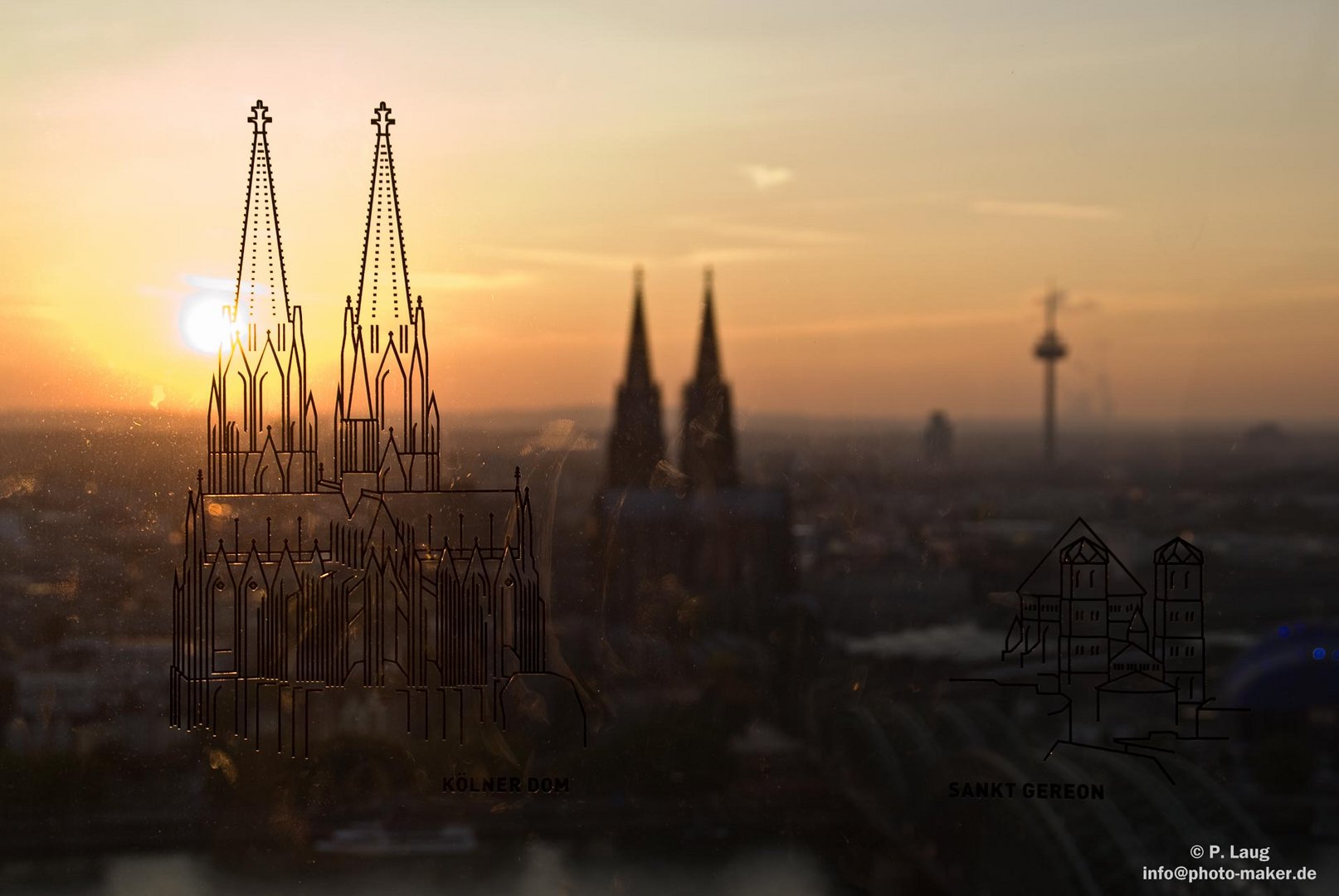 Sonnenuntergang über Köln