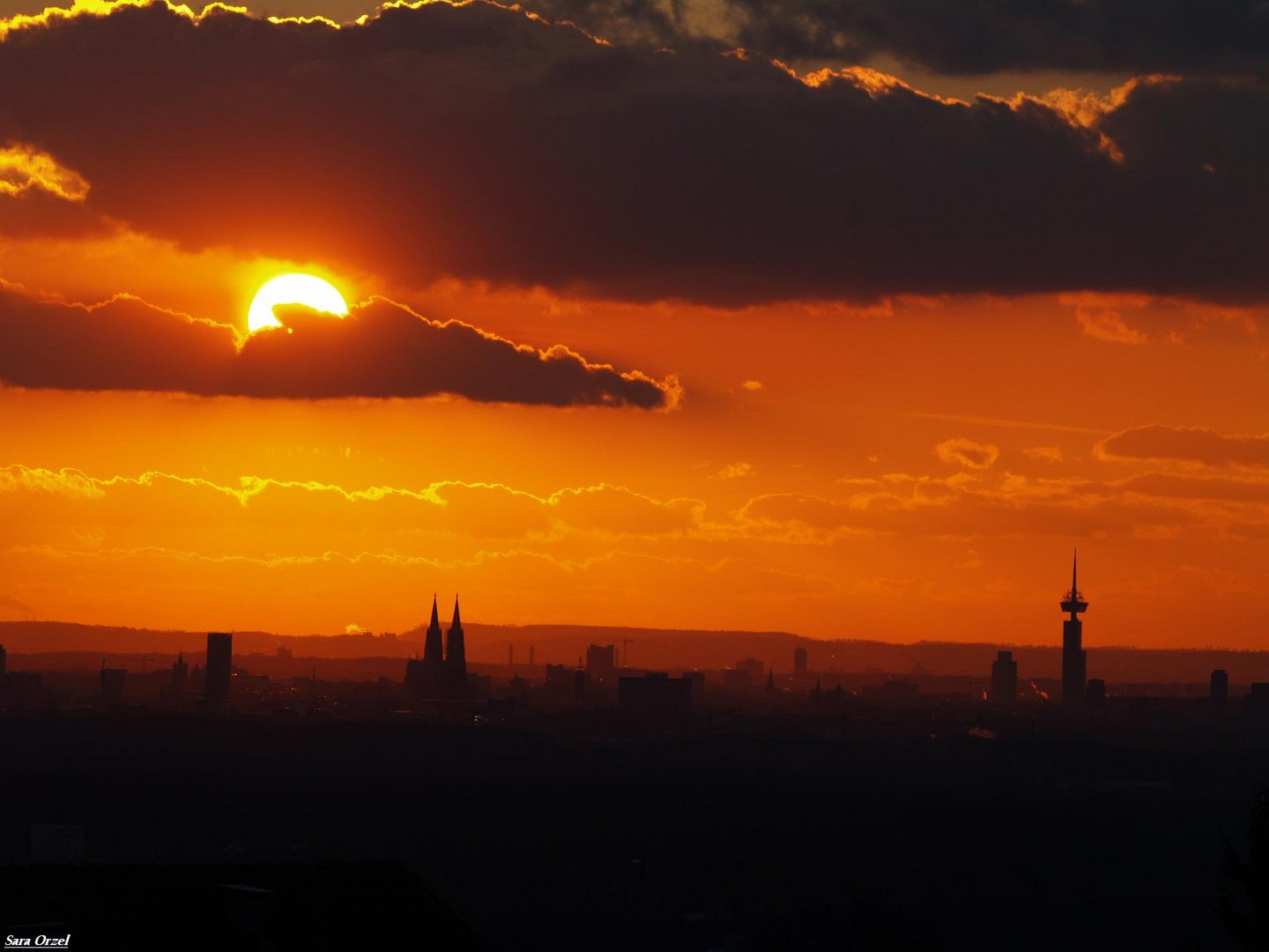 Sonnenuntergang über Köln