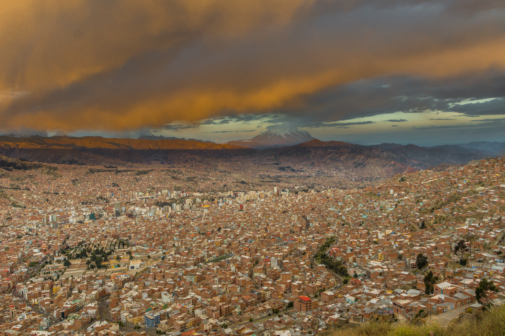 Sonnenuntergang über La Paz, Bolivien