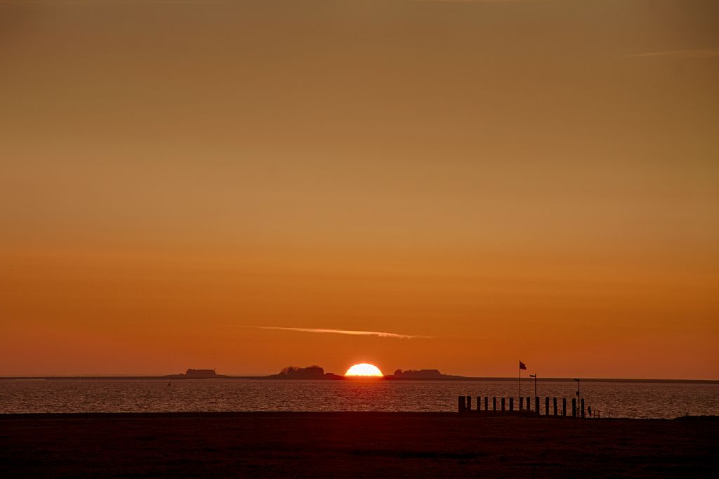 Sonnenuntergang über Langeneß