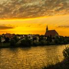 Sonnenuntergang über Laufen an der Salzach