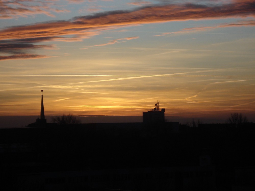 Sonnenuntergang über Leipzig