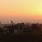 Sonnenuntergang über Leonberg in der Oberpfalz/Bayern