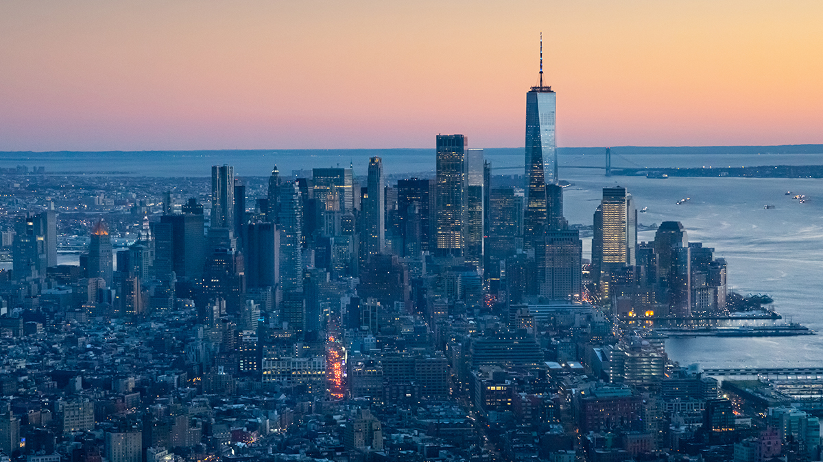 Sonnenuntergang über Lower Manhattan