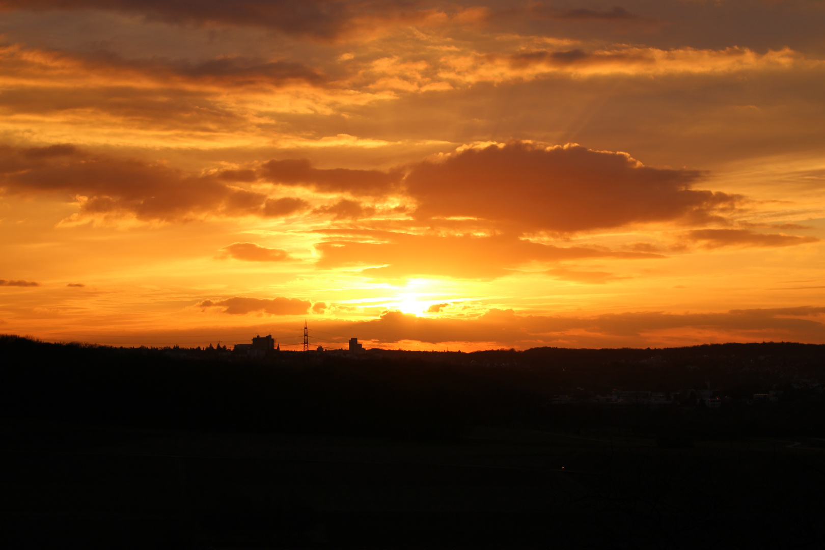 Sonnenuntergang über Ludwigsburg