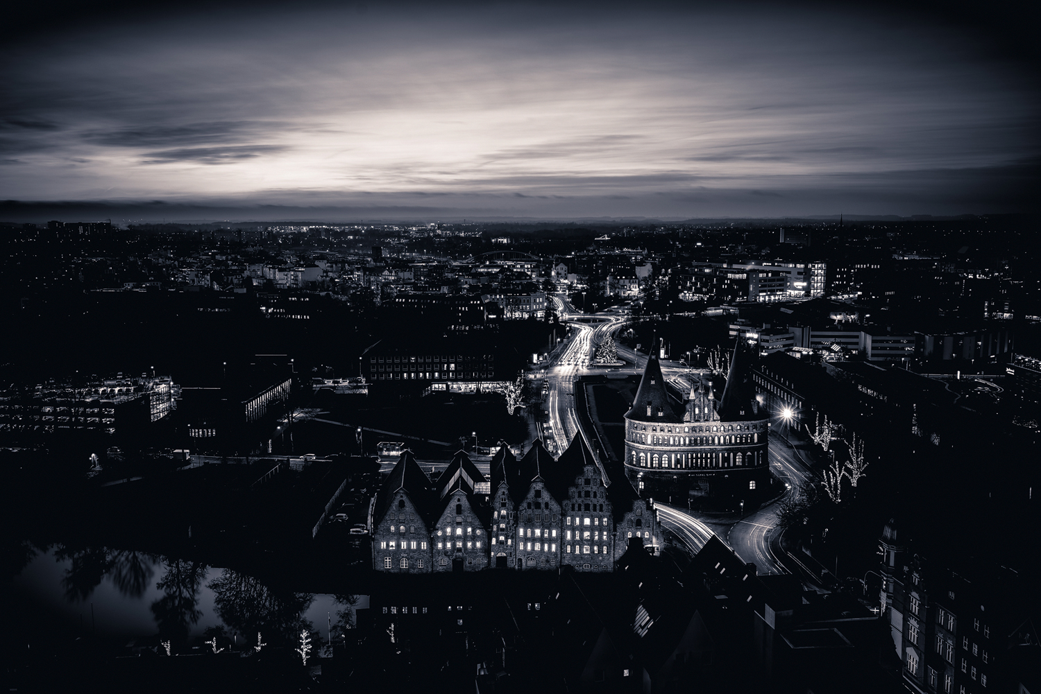 Sonnenuntergang über Lübeck