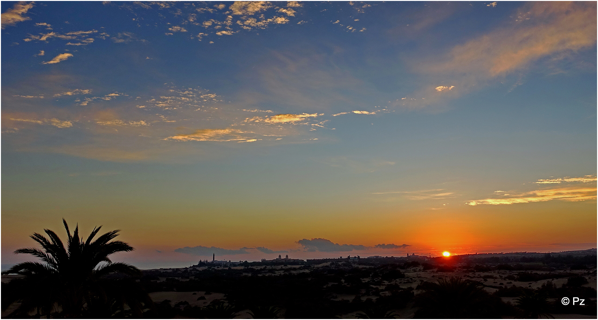 Sonnenuntergang über Maspalomas (Gran Canaria) ...