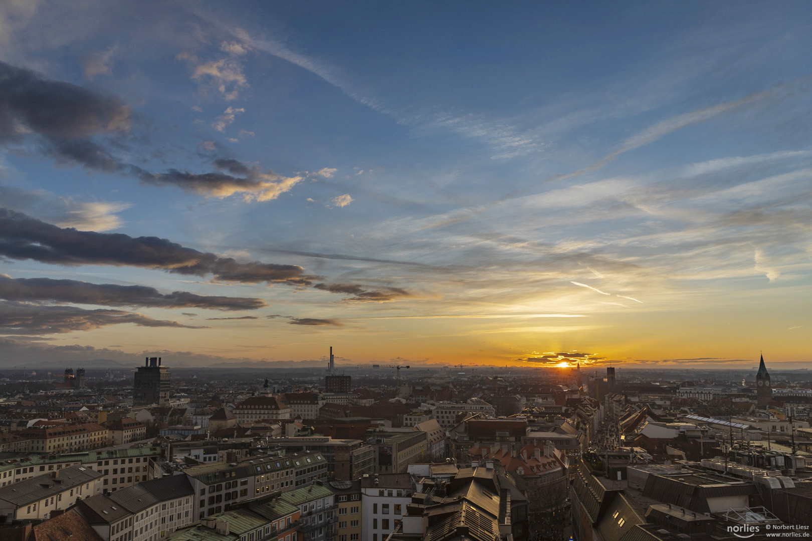 Sonnenuntergang über München