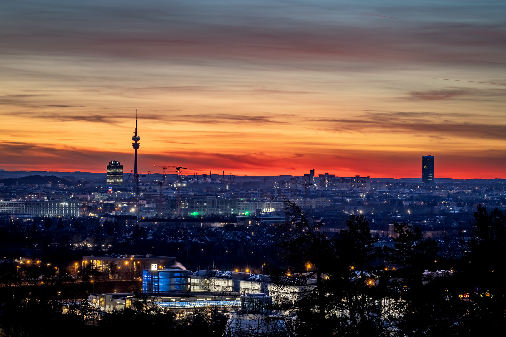 Sonnenuntergang über München