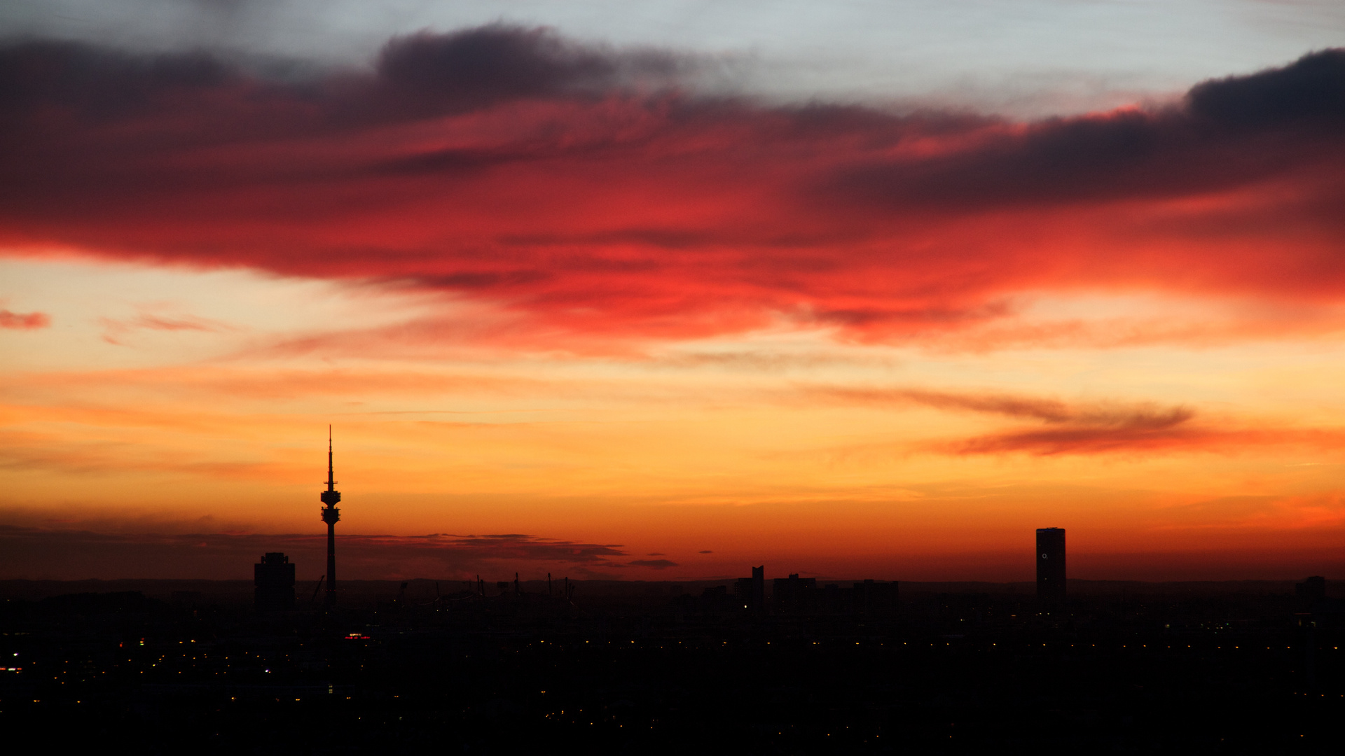 Sonnenuntergang über München