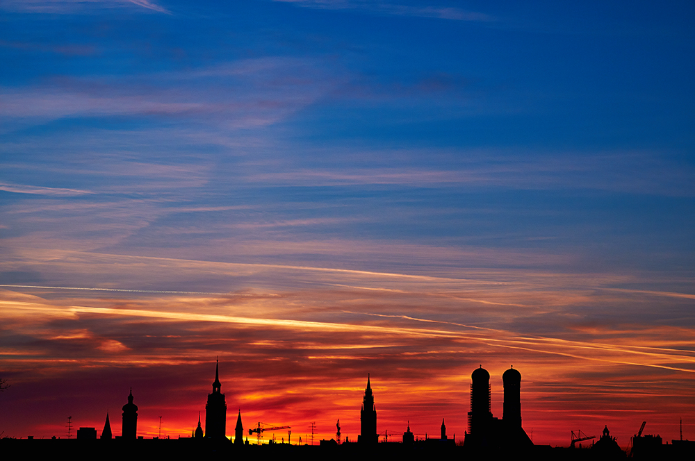 Sonnenuntergang über München