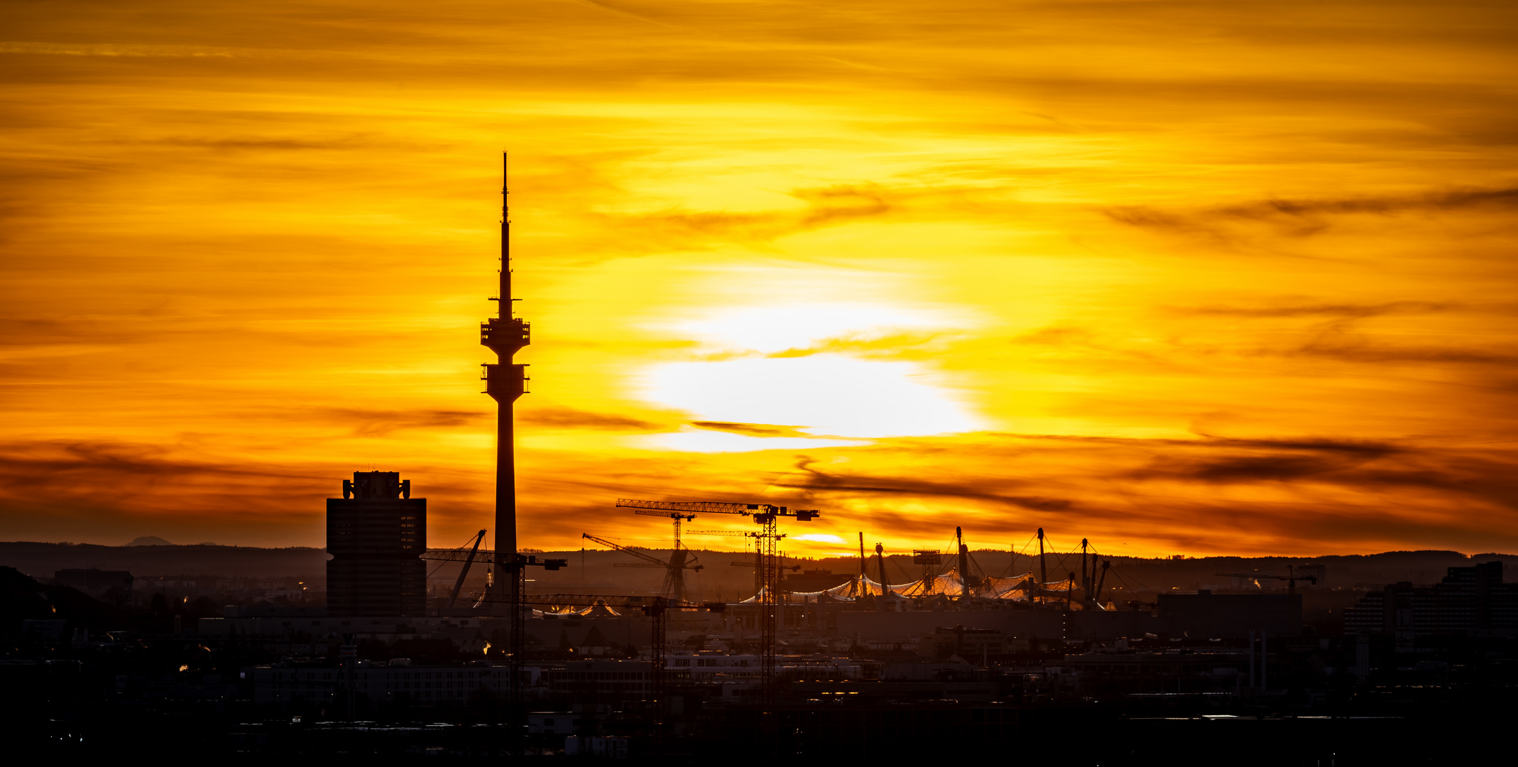 Sonnenuntergang über München