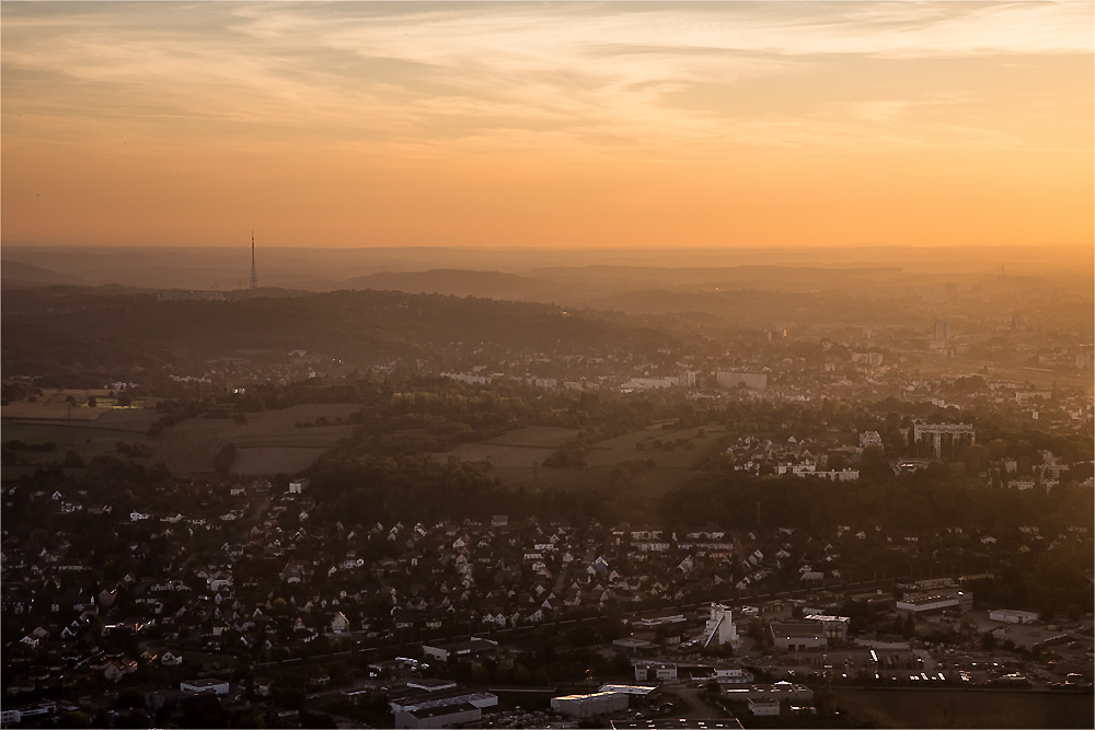 Sonnenuntergang über Mulhouse